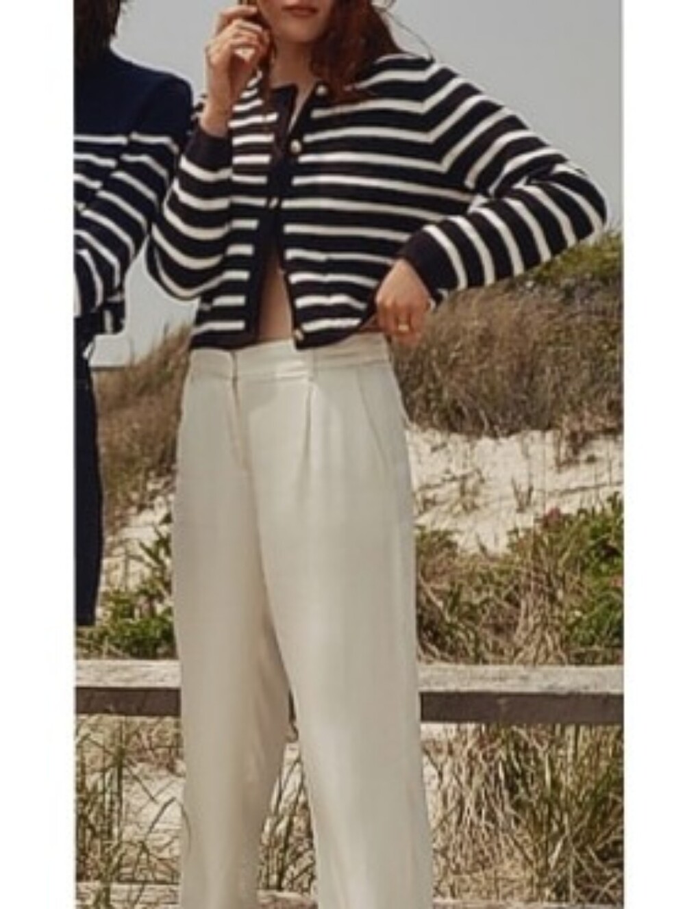 J.Crew White Linen-Blend Straight Leg Pleated Trousers Size 8 Petite - Picture 1 of 4